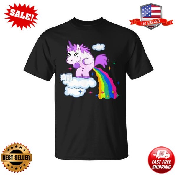 Unicorn Pooping A Rainbow Tshirt Unisex T-Shirt S-3XL