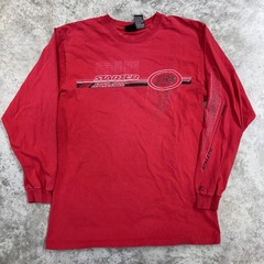 Starter Shirt Mens Medium Red Long Sleeve Athletic Graphic Logo Vintage Style