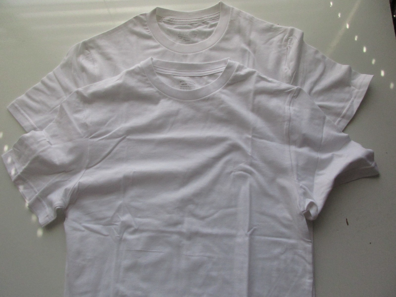 Nordstrom Crewneck Trim Fit Cotton & Spandex Men T-Shirt White S U70.2SL