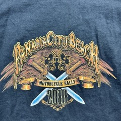 Delta 2010 Panama City Beach Motorcycle Rally Biker T-shirt Men XL Black