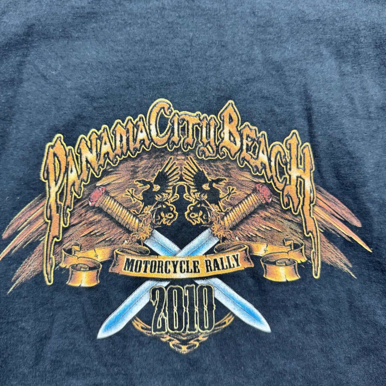 Delta 2010 Panama City Beach Motorcycle Rally Biker T-shirt Men XL Black gallery