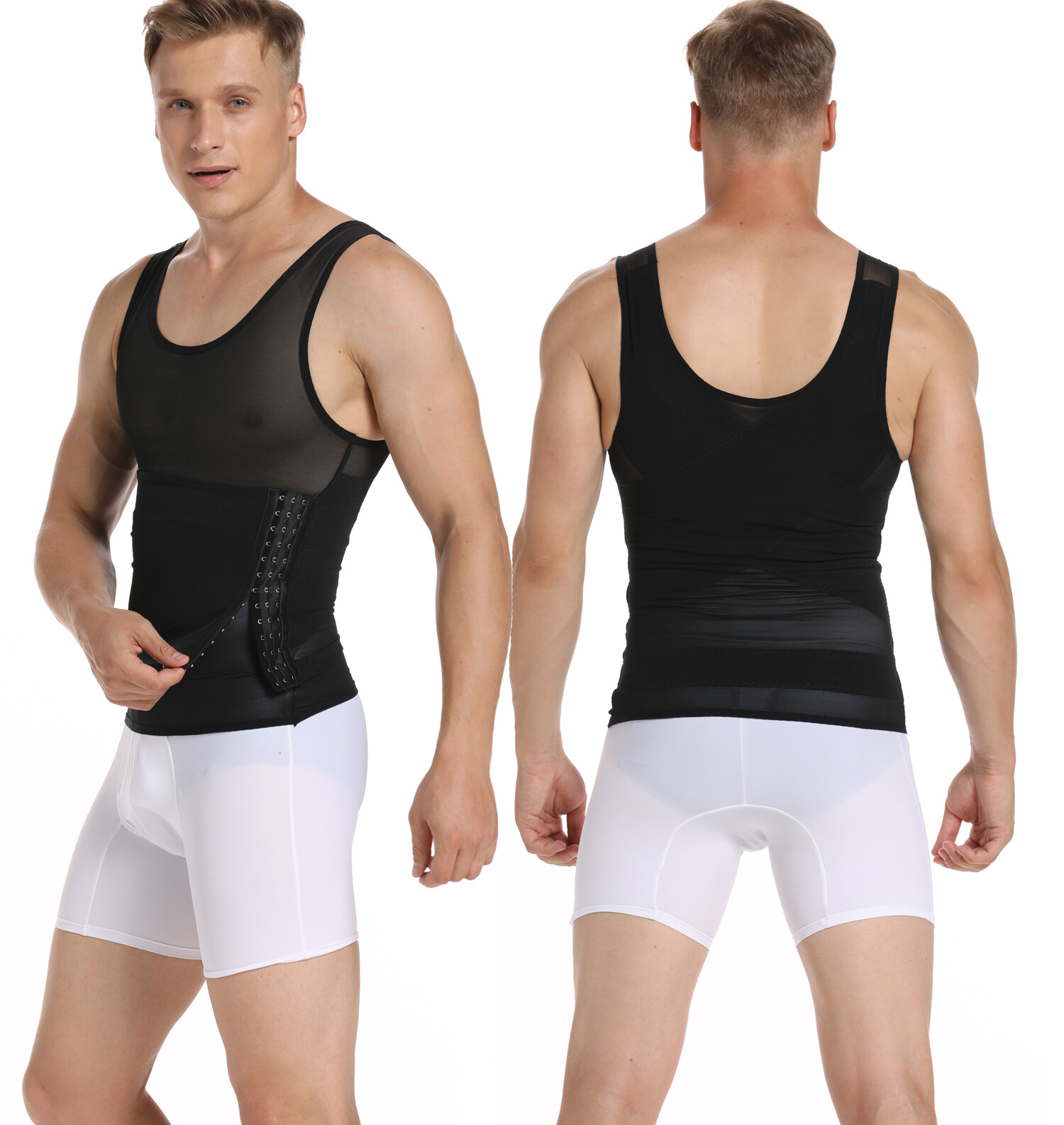 Men's Slimming Body Shaper Vest T-Shirt Compression Tank Tummy Control Shapewear gallery