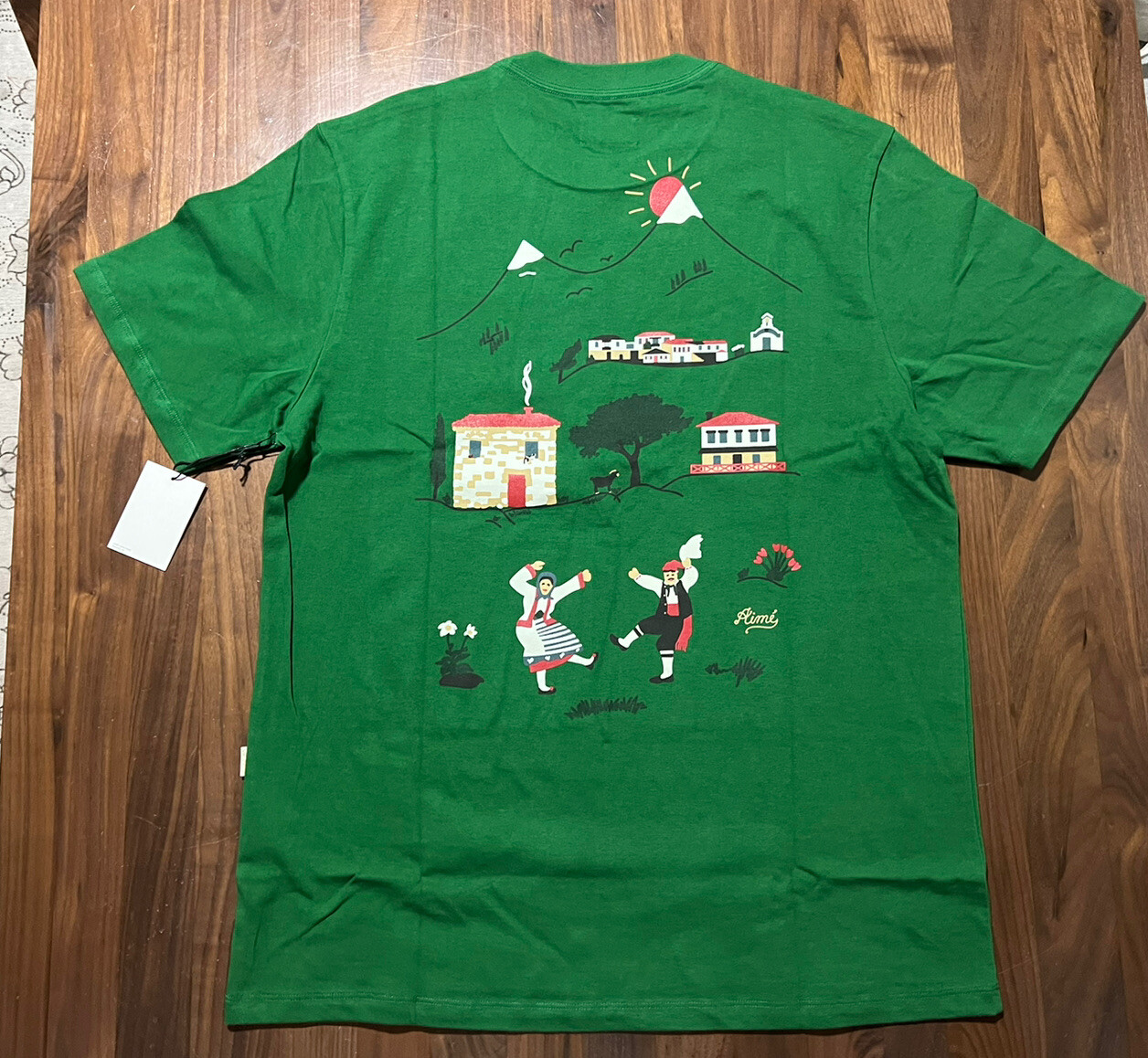 Aime Leon Dore ALD Village Graphic Tee Artwork Green Cotton T-Shirt FW22 Size XL
