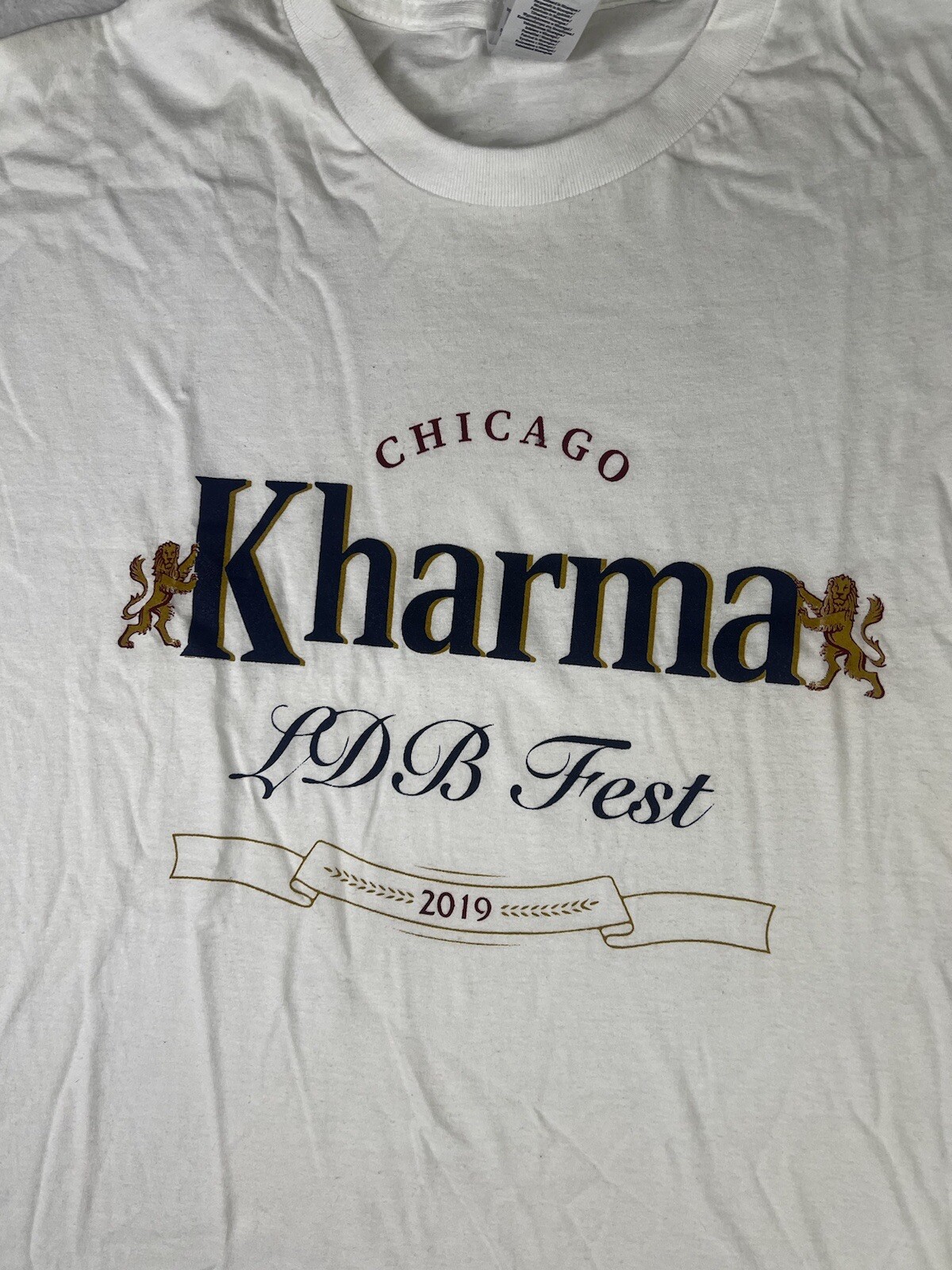 Kharma LDB Fest 2019 Modelo Rip White Mens Size XXL Gildan Hammer Hardcore Merch gallery