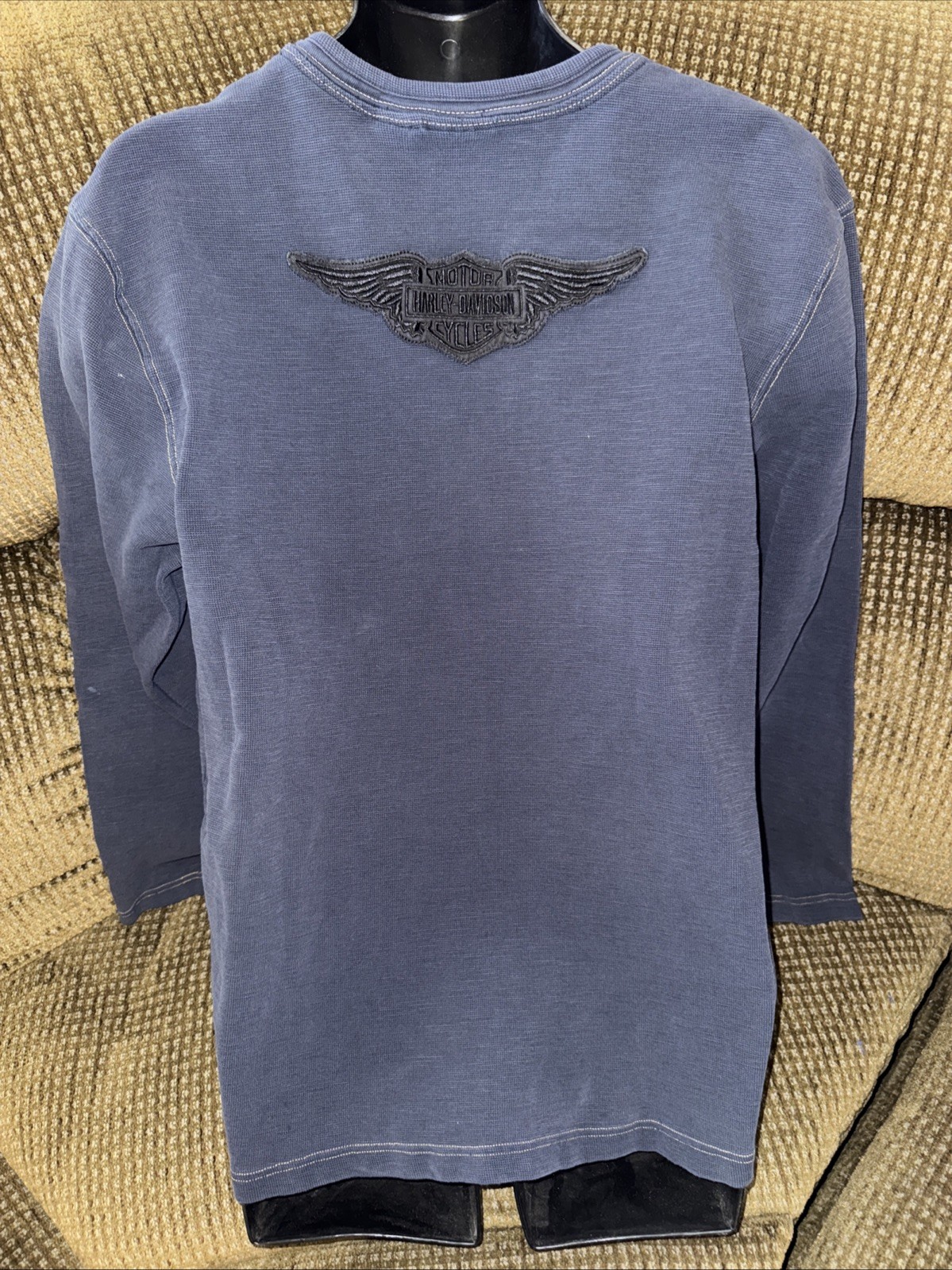 Harley-Davidson Men's XL Embroidered Thermal Long Sleeve Henley gallery