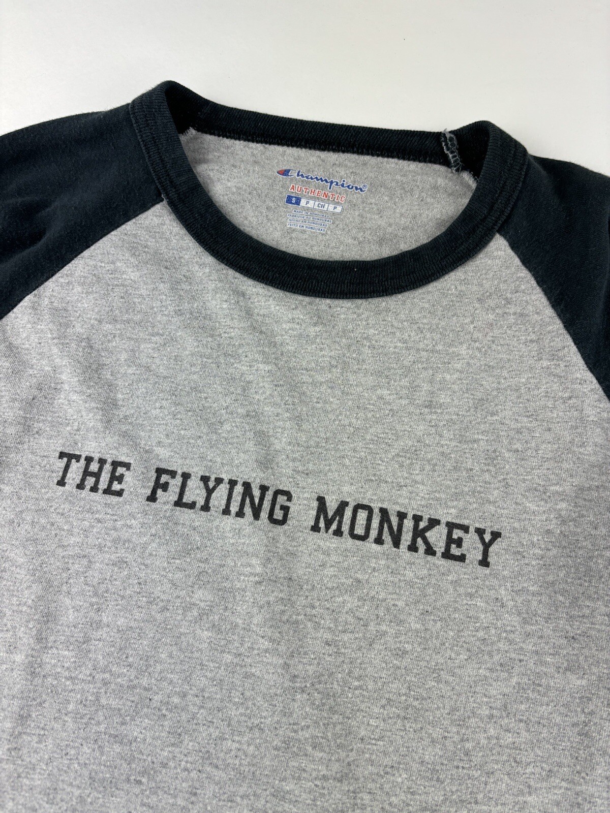 Champion 3/4 Raglan Sleeve Baseball Shirt The Flying Monkey Size Small gallery