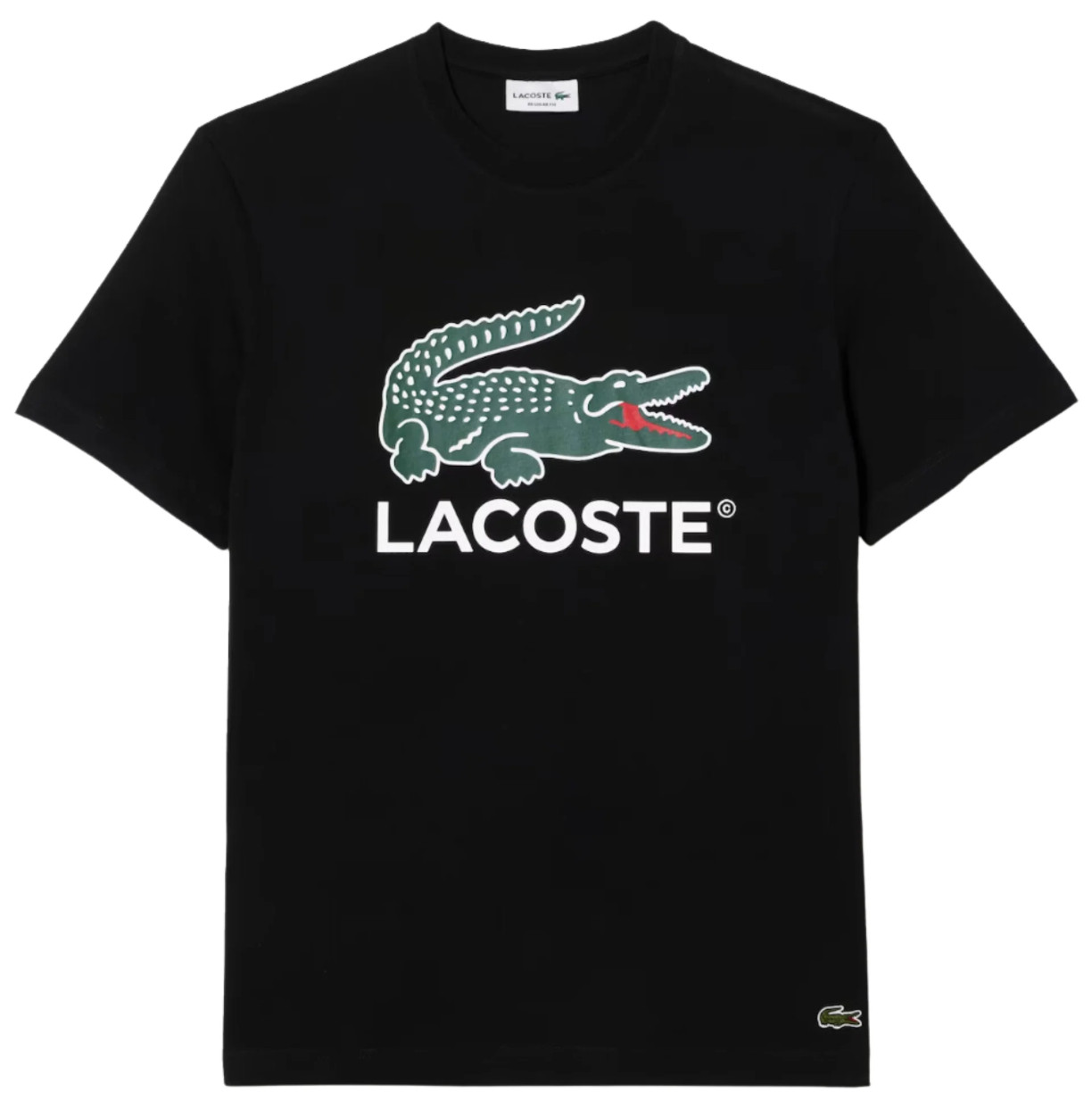 Lacoste Men's Signature Print Cotton Jersey T-Shirt Black TH1285-51-031 gallery