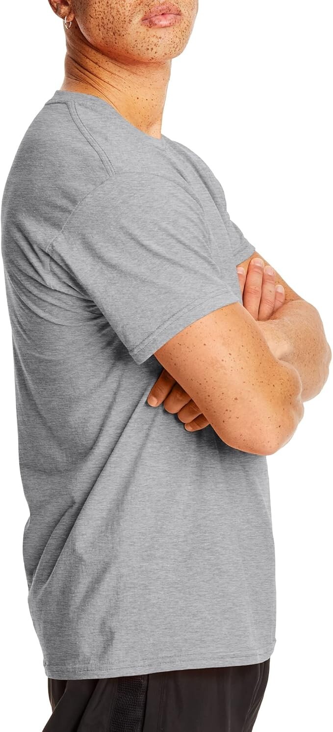 Hanes T-Shirt 2-Pack Men's X-Temp Crewneck Short-Sleeve Wicking light steel gallery