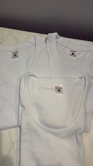 Tricotextil Men’s White 3 Piece Combo Pack V-Neck Crew Neck Tank Top Size L New