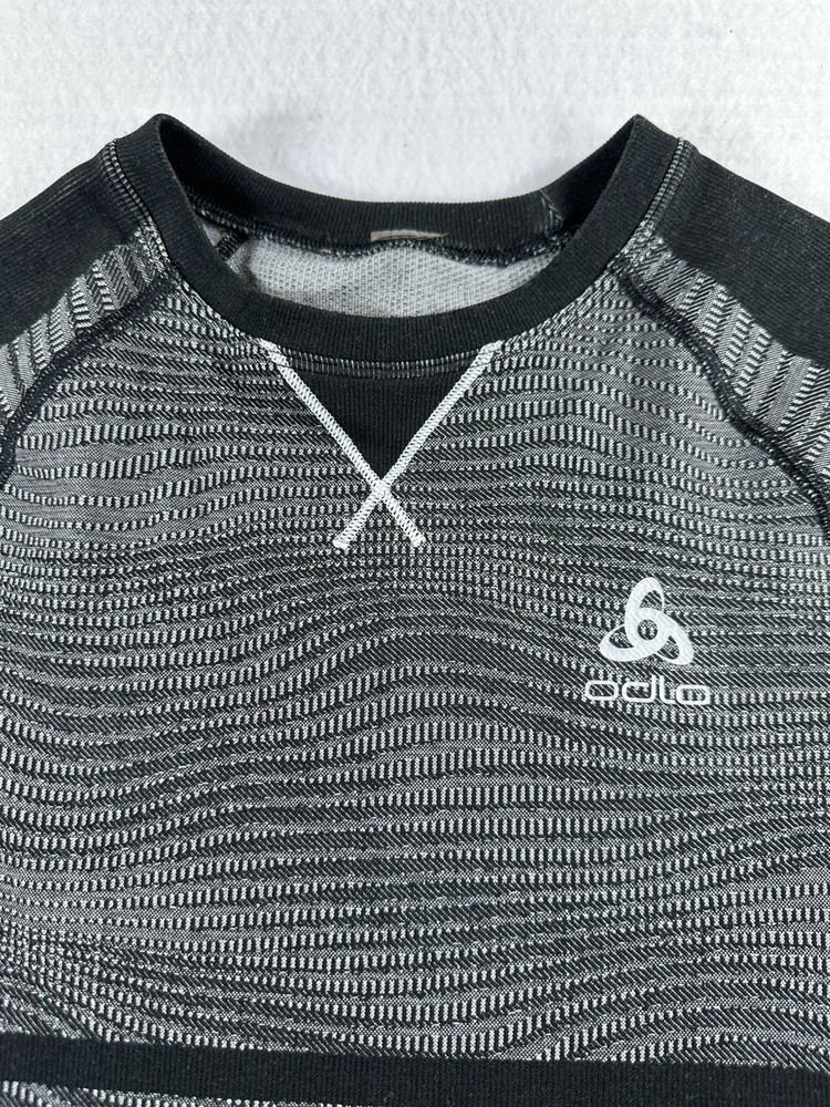 ODLO Base Layer Performance Light Fitted Long Sleeve Striped Men Women Large