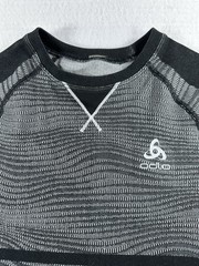 ODLO Base Layer Performance Light Fitted Long Sleeve Striped Men Women Large
