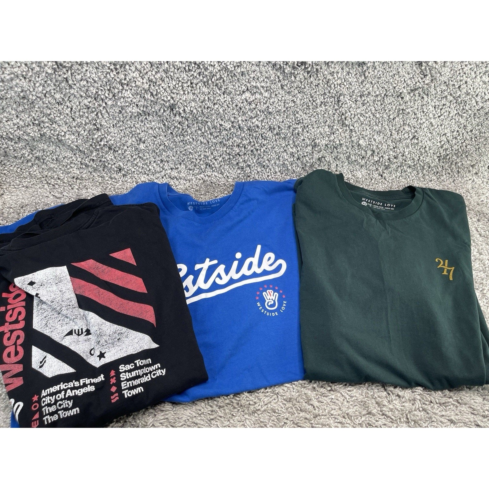 Westside Love Men’s T Shirts Bundle Set Of 3 Multicolor Soft Light Size XLarge gallery