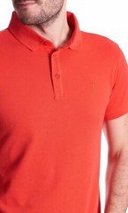 TRUSSARDI JEANS REGULAR FIT SOLID COLOR POLO SHIRT – Size S – Red