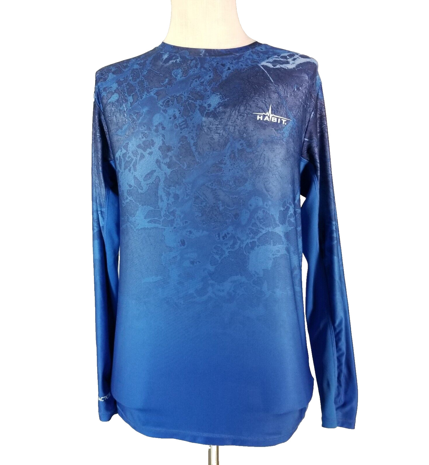 Habit shirt men’s small blue long sleeve UV outdoor Dri-Fit fishing flawed