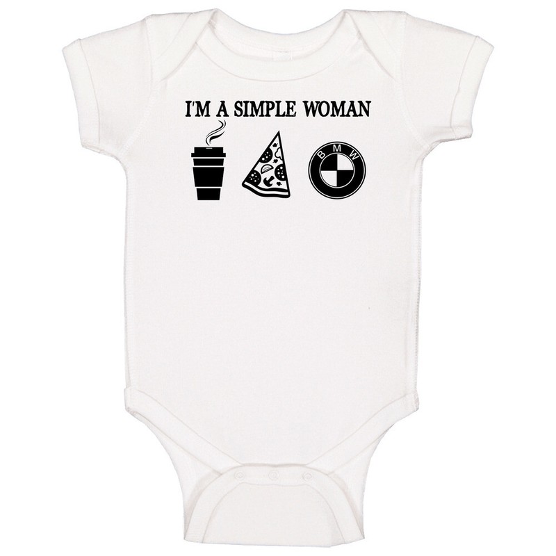 Bmw Simple Woman Coffee Pizza Car Logo Driving Fan Baby One Piece