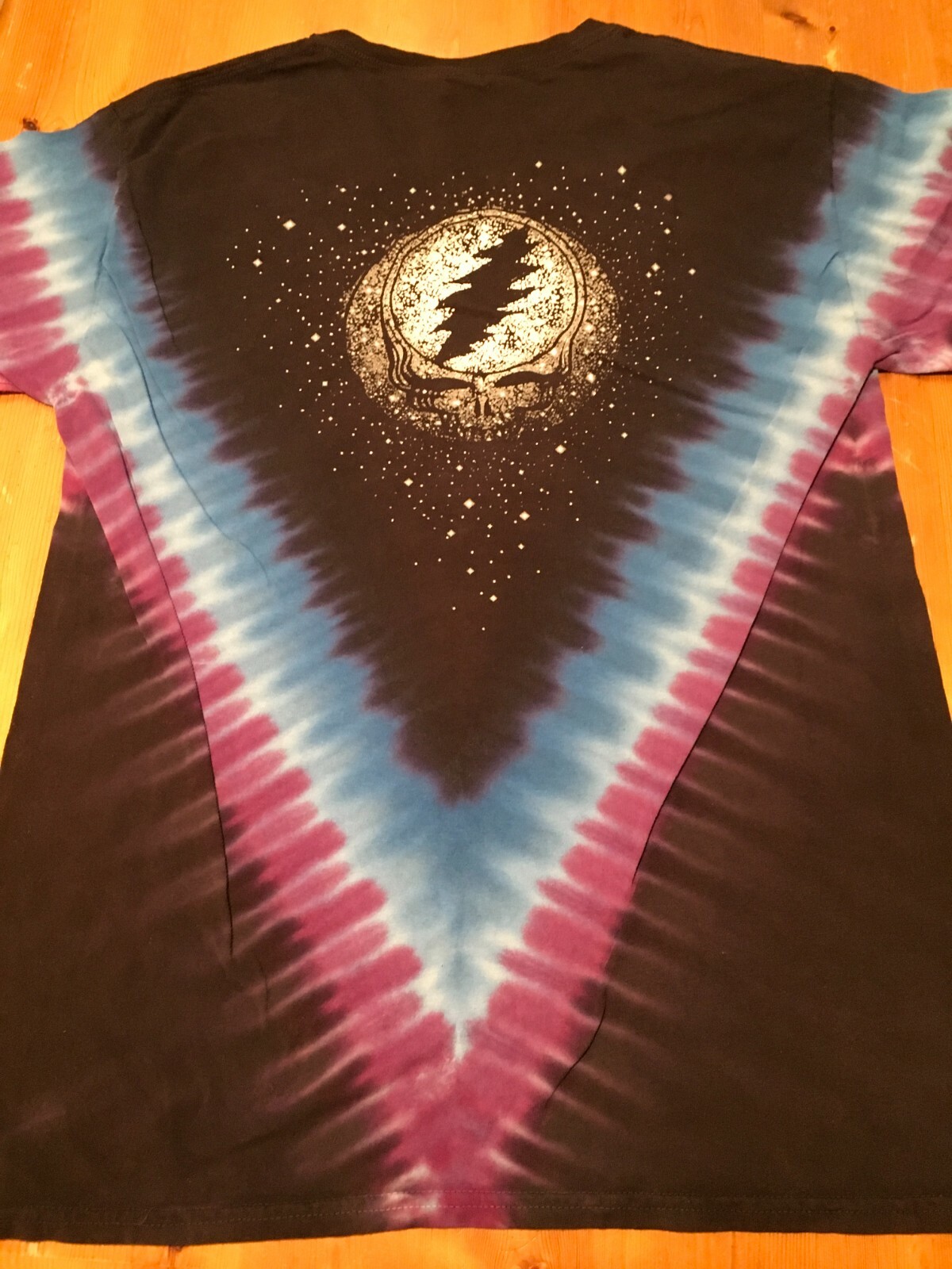 Grateful Dead Spotlight Star Shine Skull T-Shirt M-2XL Tie Dye Night Sky 2 Sided gallery
