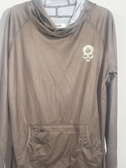 Zero Foxtrot Medium HOODED RASH SHIRT W/KANGAROO POCKET COLOR Brown