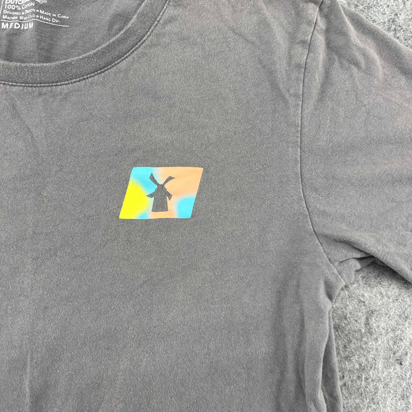 Dutch Bros Shirt Mens Medium Gray Yellow Graphic Logo Spellout Print gallery