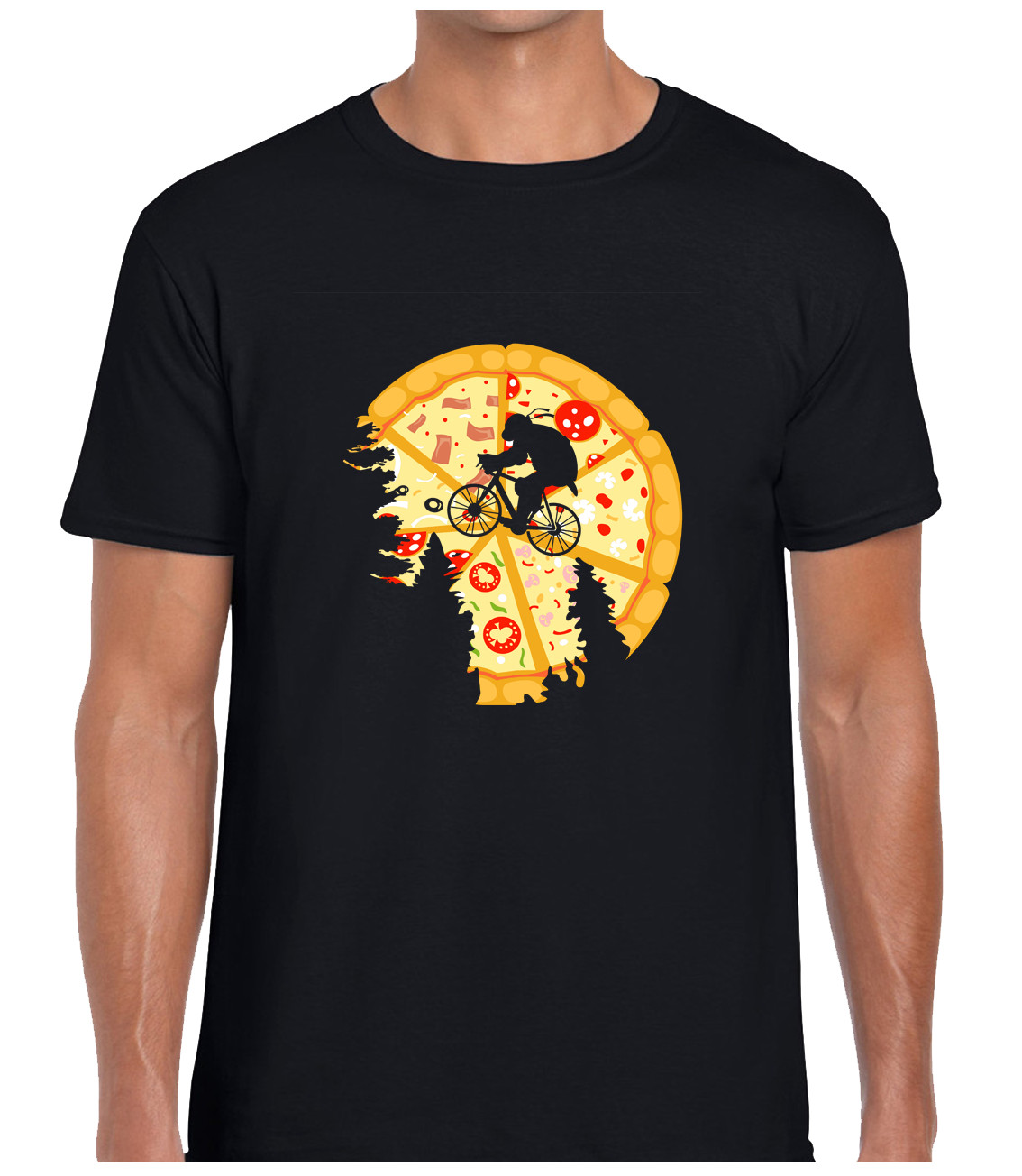 Moon Pizza Funny Joke Food Lover Design Retro Fashion Unisex T-Shirt gallery