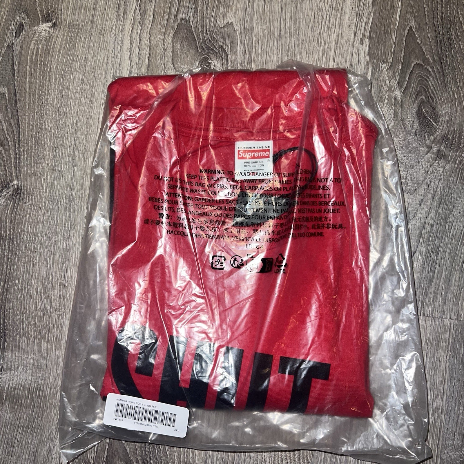 Supreme Number (N)ine Shut Up Tee Red Size: Extra Extra Large gallery