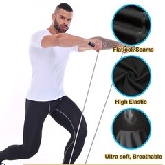 Men’s V-neck T-shirts Compression Quick Dry Bodybuilding Muscle Short Sleeve Tee