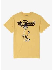 Mr. Peanut Mens Mr. Peanut Classic Mascot Yellow Shirt New Small