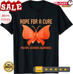 Hope For A Cure Ms Multiple Sclerosis Butterfly Unisex T-Shirt