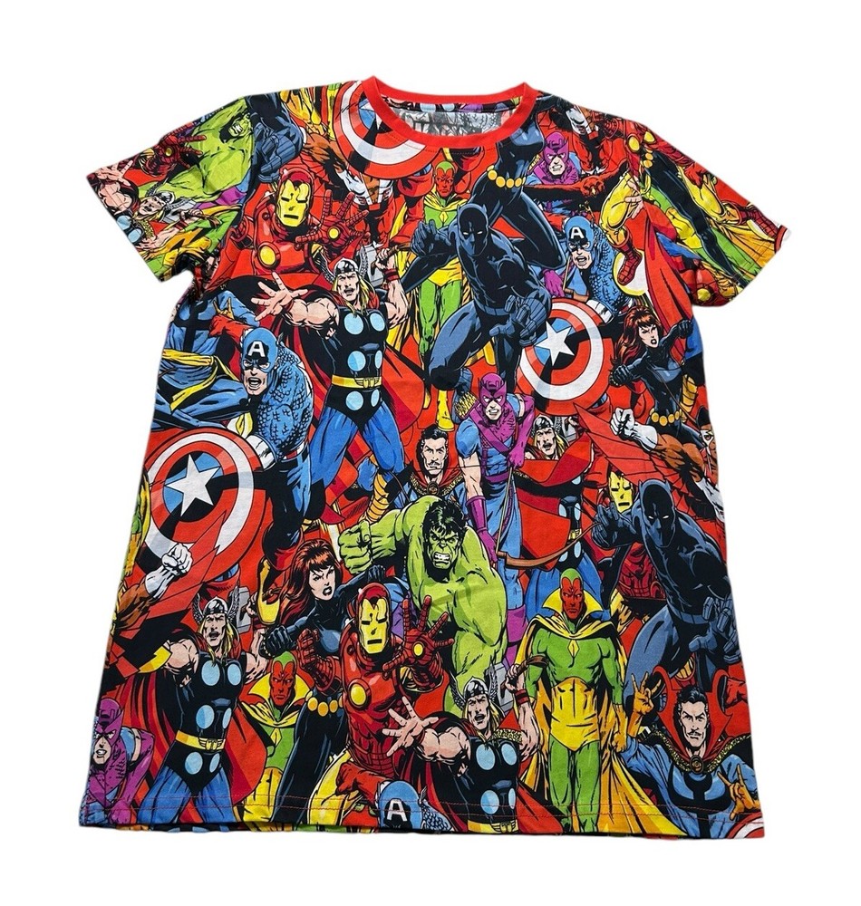 Marvel X Cakeworthy All Over Print Graphic T-shirt Adult Unisex Medium MD Thor