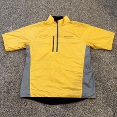 Brooks-Range Mountaineering Short Sleeve Mens M Grid Fleece 1/4 zip Shirt Yellow