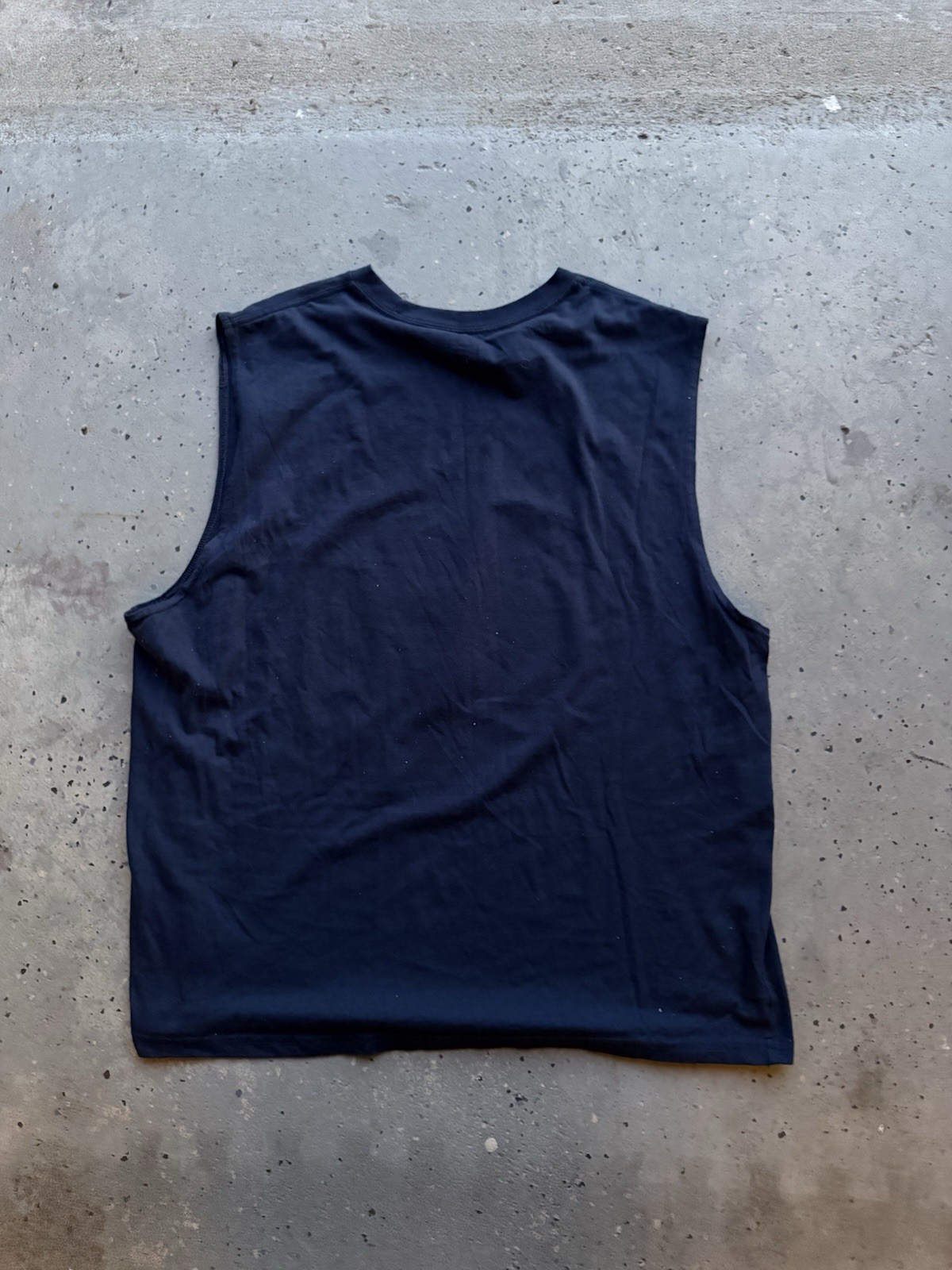 Vintage Patriotic Graphic Print Sleeveless Crew Neck T-Shirt Men’s 2XL Blue gallery