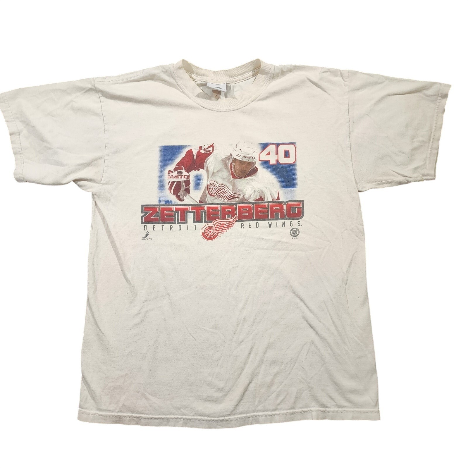 Vintage 2000s Detroit Red Wings Henrik Zetterberg NHL Hockey T Shirt Size L