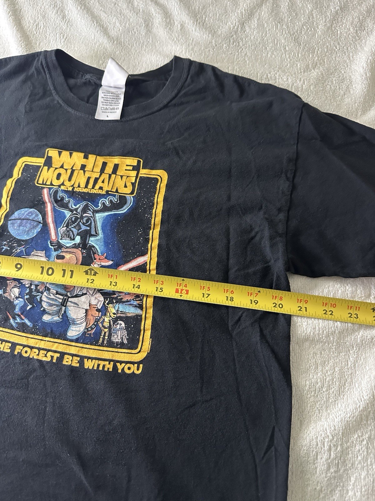 May The Forest Be With You White Mountains NH Black T-Shirt Size Large gallery
