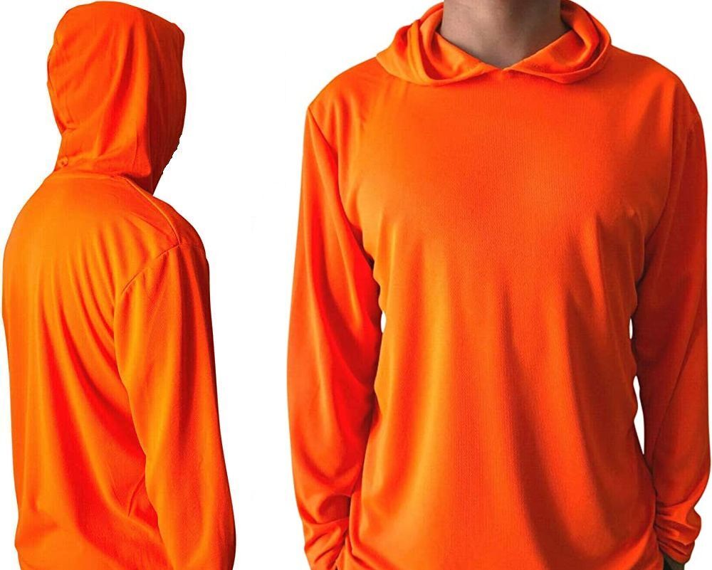 2 Pack Mens Hi Visibility Long Sleeve Hooded T-Shirt Hoodie Safety Wear SM-3X