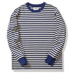 Retro Men Classic Breton Striped Long Sleeve Shirt Causal Cotton Sailor T-Shirts