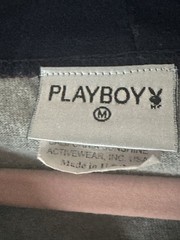 PLAYBOY BASEBALL JERSEY GREY/NAVY RED TRIM 90% COTTON MEDIUM VTG 2003 NEW PICS