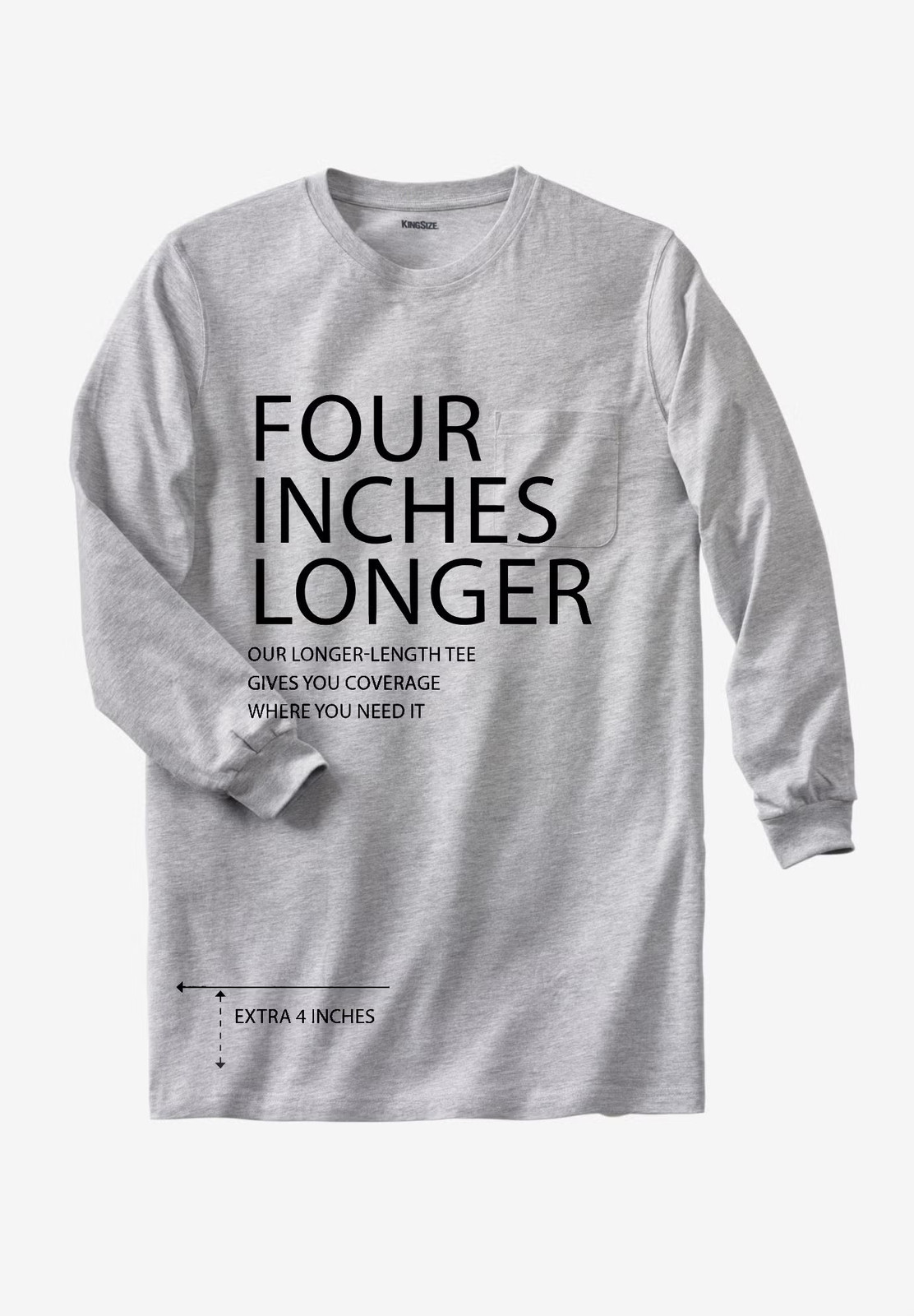 KingSize Men's Big & Tall Shrink-Less Lightweight Longer-Length Long-Sleeve gallery