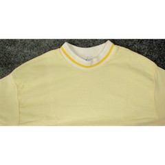 70s Fruit Loom Action Knits Ringer T-Shirt Pique Pale Yellow Mens M