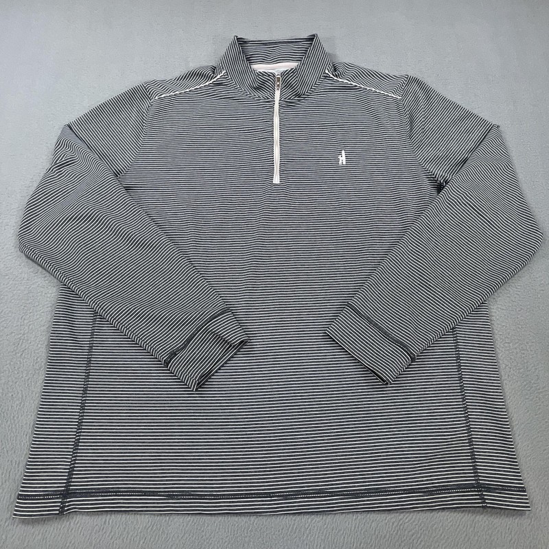 Johnnie-O 1/4 Zip Mens XL Blue Stripe Golf Pullover Shirt Performance Surf