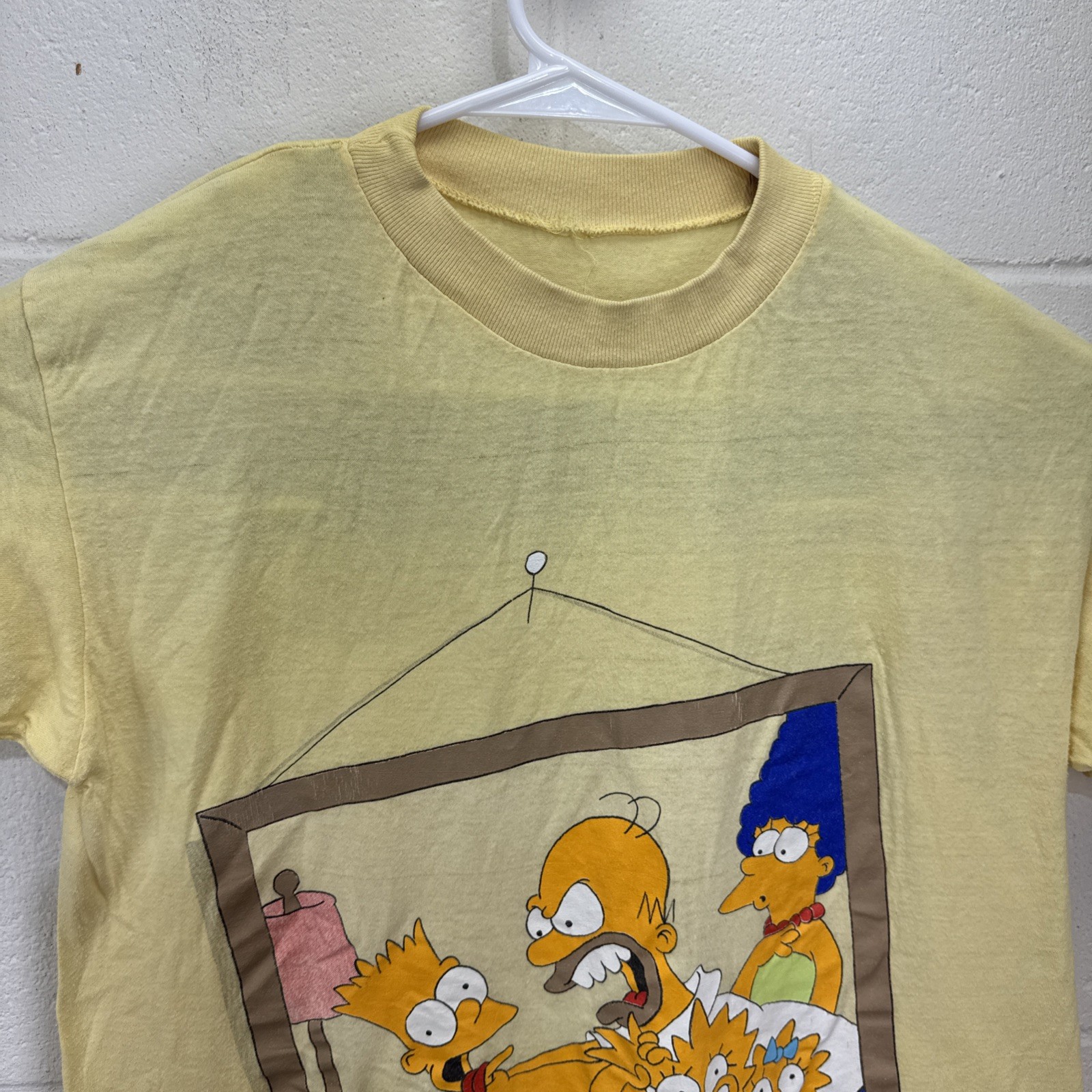 Vintage 90s The Simpsons Family Portrait T-Shirt Size Large Yellow 1990 RARE gallery
