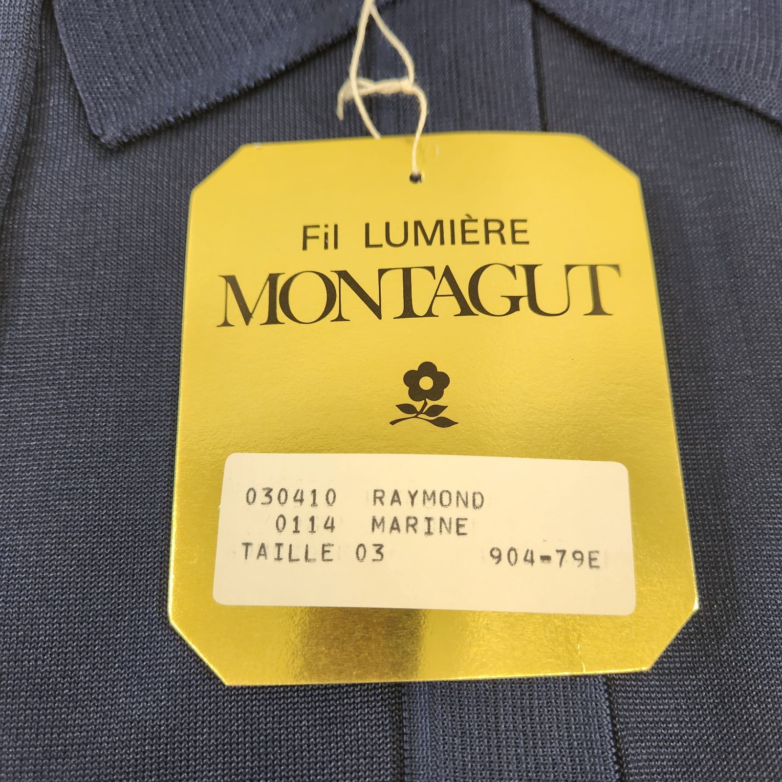 Vintage Montagut Raymond Mens Shirt Marine Blue Size 3 Polyamide BRAND NEW gallery