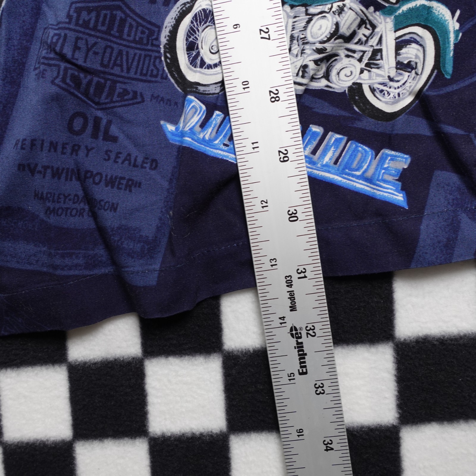 Vintage Harley Davison biker Hawaiian style all over print button up Shirt 2XL gallery