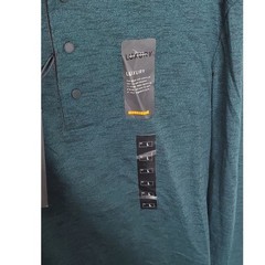 Marc Anthony Men’s Cotton Blend Teal Slim-Fit Snap Henley Shirt With Tags Large