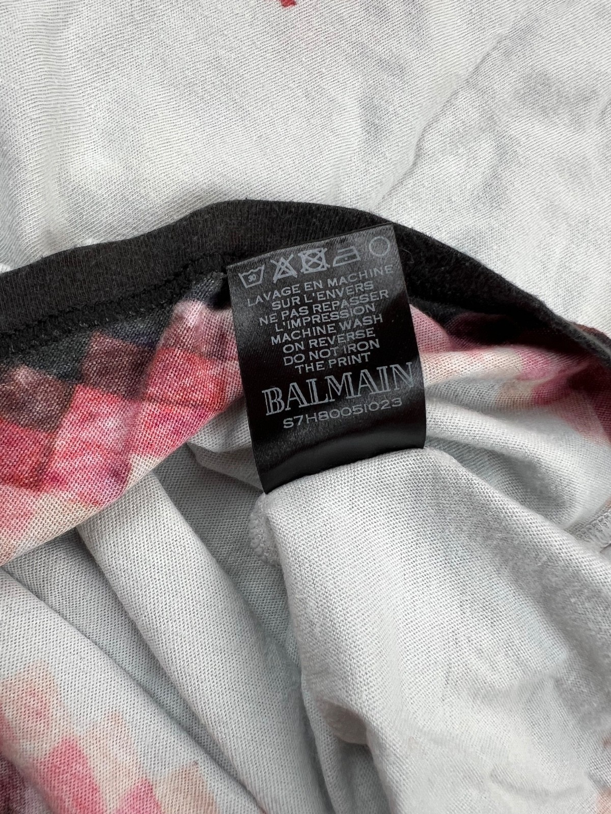 Vintage Balmain Rare Multicoloured Print Y2K Men's Tee Shirt Size M gallery