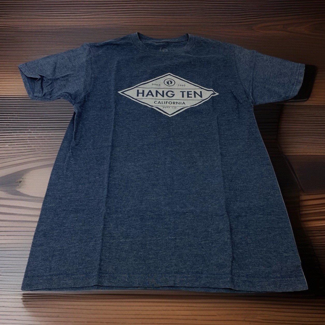 Hang Ten Men’s S Small Heavy Navy Blue Graphic Short Sleeve Crew Neck T Shirt