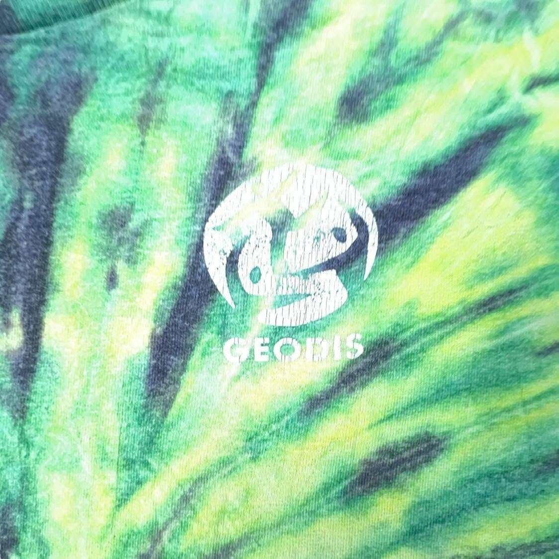 Y2K Colortone Tie Dye T-Shirt XL Green Yellow Burst Graphic Tee Georis gallery