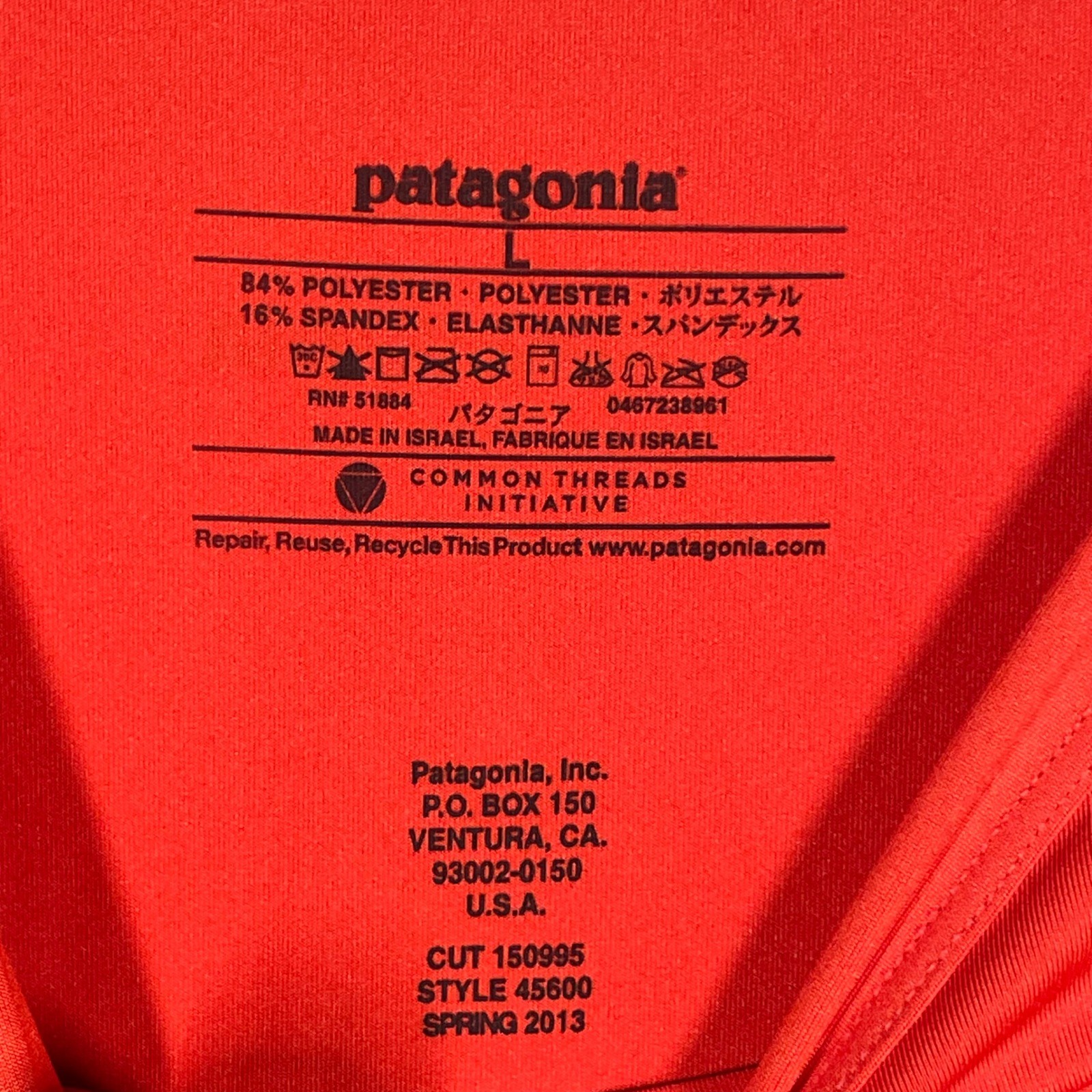 Patagonia Mens Capilene Daily T-Shirt Orange Short Sleeve Athletic 45600 Size L gallery