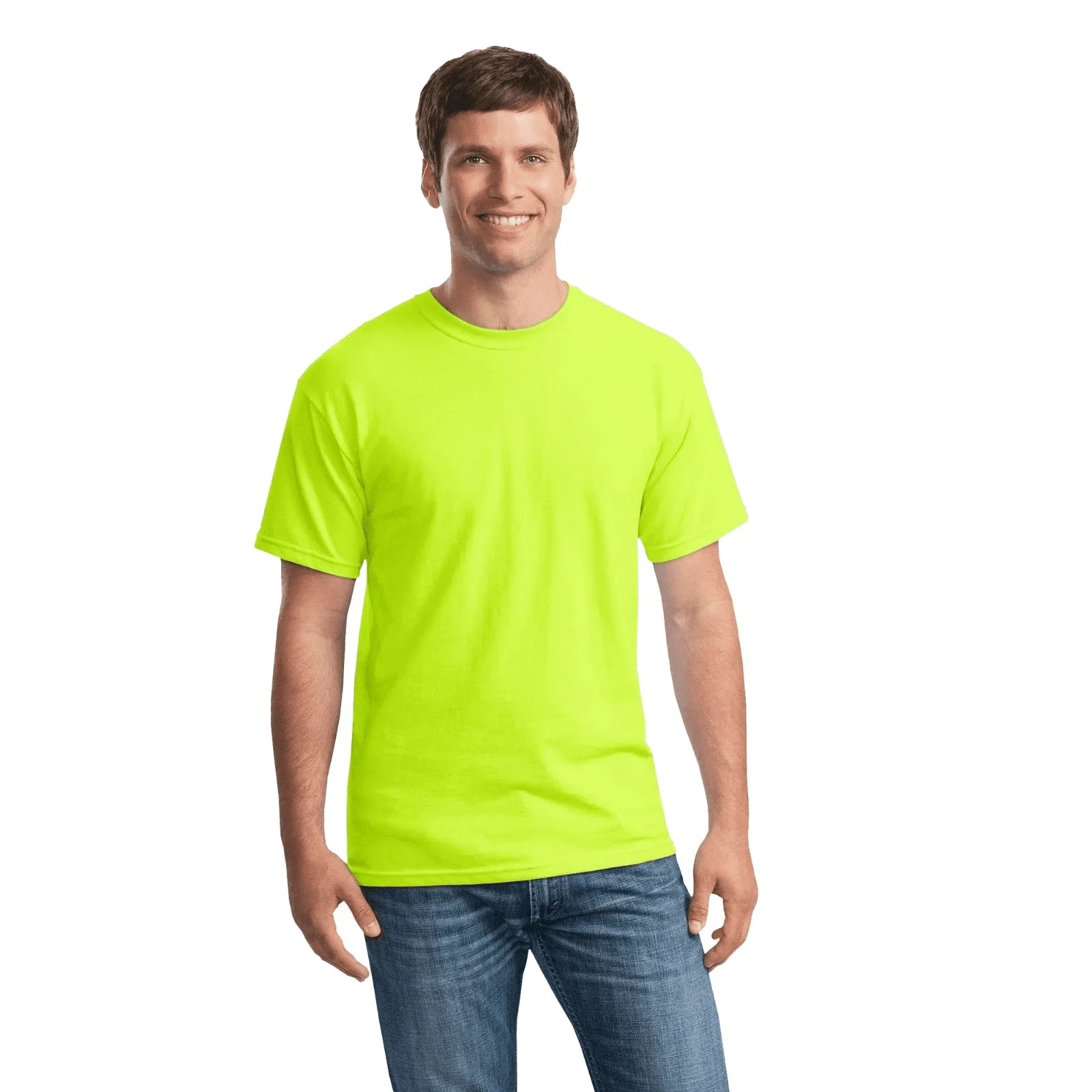 Gildan Classic Men's T-Shirt Safety Yellow**New** Size Large gallery