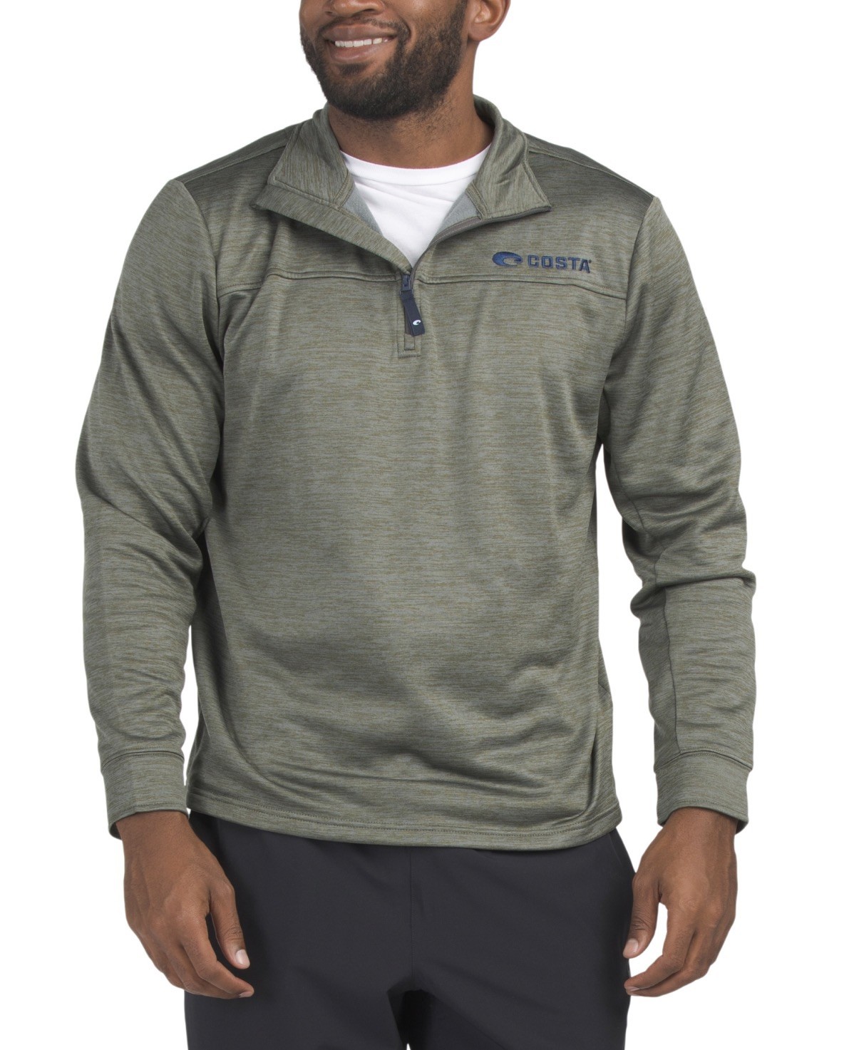 Costa Del Mar Tech Harbor Fleece 1/4 Zip Shirt – Size M Moss Green Heather NWT