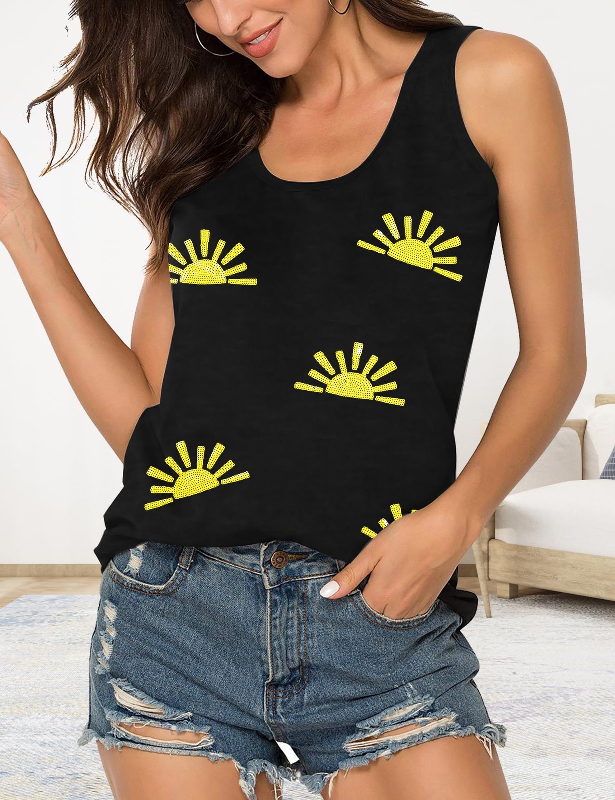 Sunshine Shirt Women Lightweight Breathable Graphic Tee Casual Women's Top XL gallery