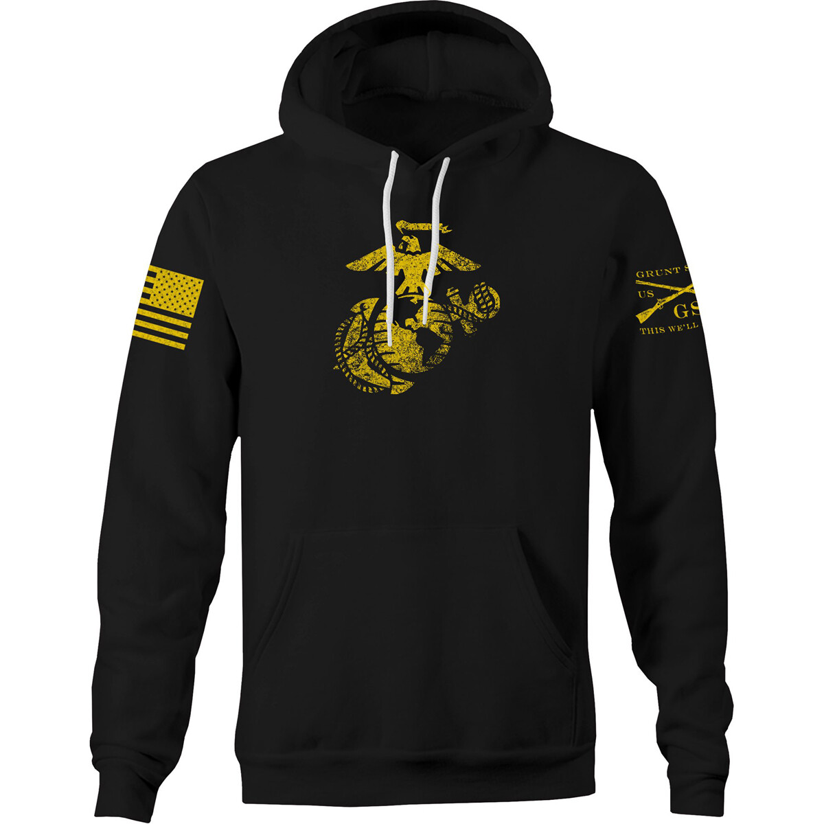 Grunt Style USMC – EGA Pullover Hoodie – Black